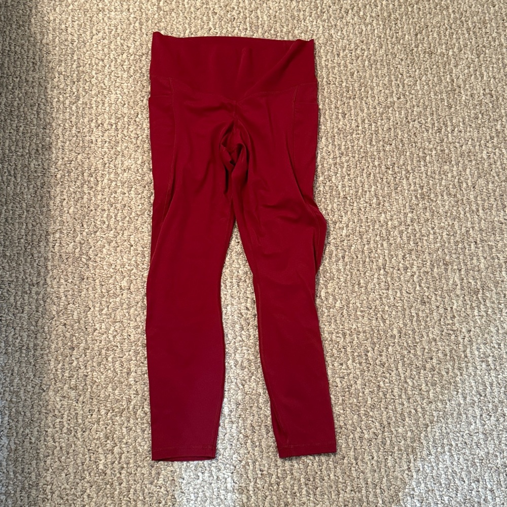 Red High-Waisted Leggings